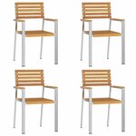 vidaXL EnsembledeRepasdeJardin 5 Pièces Marron AcaciaMassif