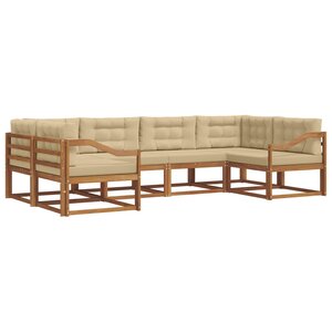 vidaXL Ensemble de canapés d'extérieur 6 Pièces Naturel et Beige