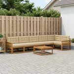 vidaXL Ensemble de canapés d'extérieur 7 Pièces Naturel et Beige