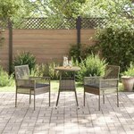 vidaXL Ensemble de salle à manger pour jardin 3 Pièces Gris Poly rotin