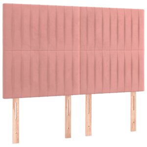 vidaXL Tête de lit Rose 144x5x118/128 cm Velours