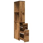 vidaXL Armoire de salle de bain étroite avec roulettes vieux bois