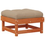 vidaXL Repose-pieds de jardin Pin massif Brun Ciré