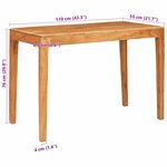 vidaXL Table de salle à manger Marron 110 x 55 x 76 cm