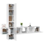 vidaXL Ensemble de meubles TV 5 Pièces Blanc Bois d'ingénierie