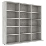 vidaXL Armoire à CD Gris béton 102x23x89 5 cm Bois d’ingénierie