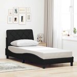 vidaXL Cadre de lit avec LED sans matelas noir 80x200 cm tissu