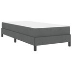 vidaXL Lit à ressorts avec matelas Gris foncé 90 x 190 cm tissu