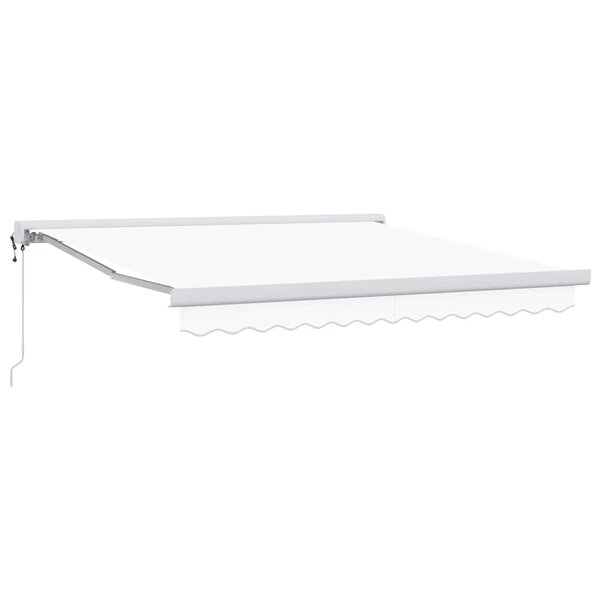 vidaXL Auvent Rétractable Blanc 350 x 250 cm Tissu  Métal