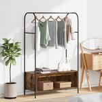 vidaXL Porte-vêtements avec étagères Chêne fumé 100x44x160 cm