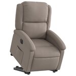 vidaXL Fauteuil inclinable électrique taupe tissu