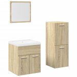 vidaXL Ensemble de meubles de salle de bain 4 Pièces chêne sonoma