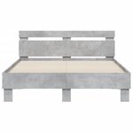 vidaXL Cadre de lit avec tête de lit et LED gris béton 120x200 cm