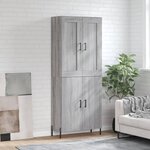 vidaXL Buffet haut Sonoma gris 69 5x34x180 cm Bois d'ingénierie
