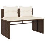 vidaXL Salon de jardin 4 Pièces avec coussins marron résine tressée
