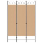 vidaXL Paravent à 3 panneaux Beige 120 x 180 cm Tissu