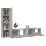 vidaXL Ensemble de meubles TV 4 Pièces Gris béton Bois d'ingénierie