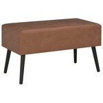 Banquette pouf tabouret meuble banc avec tiroirs 80 cm marron foncé synthétique 3002159