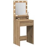 vidaXL Table de Toilette avec étagère Chêne artisanal 50 x 41 x 135 cm