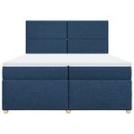 vidaXL Sommier à lattes de lit avec matelas Bleu 200x200 cm Tissu