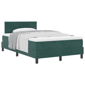 vidaXL Lit à ressorts avec tête de lit Vert foncé 120 x 190 cm Velours