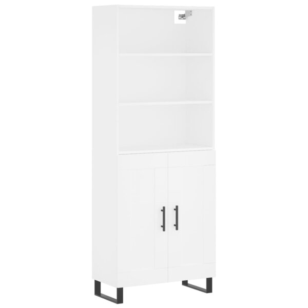 vidaXL Buffet haut Blanc 69 5x34x180 cm Bois d'ingénierie