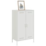vidaXL Buffet haut blanc 68x39x113 cm acier