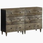 vidaXL Buffets 2 Pièces gris clair 60x33 5x75 cm bois de manguier massif