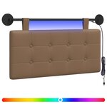 vidaXL Tête de lit suspendue Avec lumière LED Cappuccino Simili cuir
