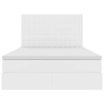 vidaXL Lit avec des lumières à LED Blanc pur 140 x 190 cm PVC