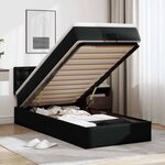 VidaXL Lit ottoman avec matelas noir 100x200 cm similicuir