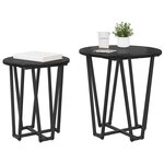 vidaXL Ensemble de tables d'appoint 2 Pièces Chêne noir