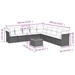 vidaXL Salon de jardin avec coussins 10 Pièces beige résine tressée