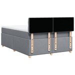 vidaXL Sommier à lattes de lit avec matelas Gris clair 140x200cm Tissu