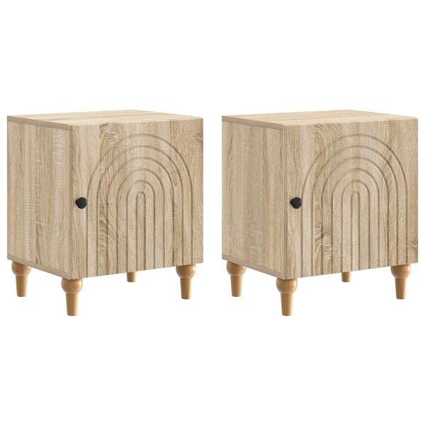 vidaXL Cabinet de chevet 2 Pièces Chêne Sonoma 43 x 34 5 x 50 cm