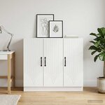 vidaXL Buffet Blanc 89 x 34 5 x 77 cm Bois d'ingénierie