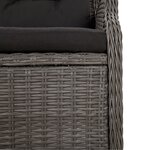 vidaXL Banc de Jardin à 2 Places avec Coussins Noir Résine Tressée