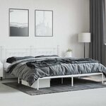 vidaXL Cadre de lit métal sans matelas et tête de lit blanc 200x200 cm