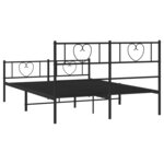 vidaXL Cadre de lit métal sans matelas avec pied de lit noir 120x190cm