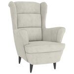 vidaXL Fauteuil blanc crème velours