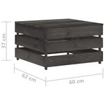 Vidaxl salon de jardin 4 pièces avec coussins bois imprégné de gris