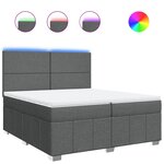 vidaXL Sommier à lattes de lit avec matelas Gris foncé 200x200cm Tissu