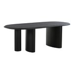 Table à manger placage frêne noir 100x220x76 cm
