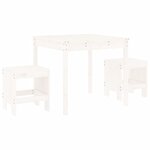 vidaXL Ensemble de bistrot de jardin 3 Pièces blanc bois de pin massif
