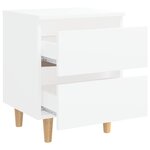 vidaXL Tables de chevet avec pieds en pin 2 Pièces Blanc 40x35x50 cm