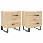 vidaXL Tables de chevet 2 Pièces chêne sonoma 40x35x47 5 cm