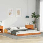 vidaXL Cadre de lit Marron cire 160 x 200 cm Bois massif en pin
