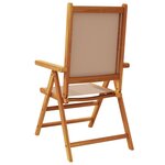 vidaXL Chaises inclinables de jardin lot de 6 taupe tissu bois massif