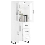 vidaXL Buffet haut Blanc 69 5x34x180 cm Bois d'ingénierie