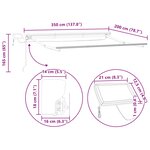 vidaXL Cadre de store manuel avec LEDs Beige et Anthracite 3 5 x 2 m